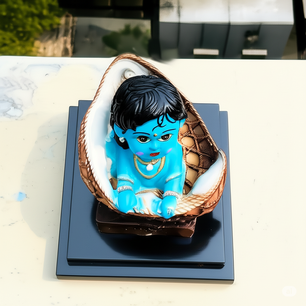 Exquisite Cultured Stone Baby Ram Lalla Idol from Shri Ram Size 4 inches